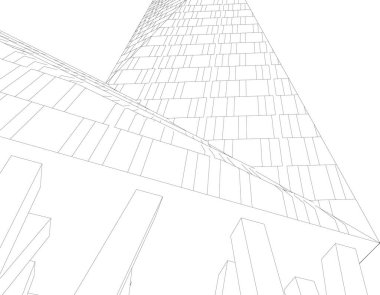 Mimari sanat konseptinde soyut çizgiler, minimum geometrik şekiller. 