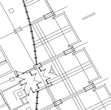 Mimari sanat konseptinde soyut çizgiler, minimum geometrik şekiller. 