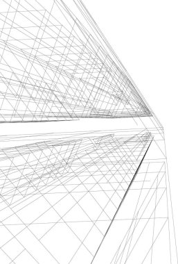 Mimari sanat konseptinde soyut çizgiler, minimum geometrik şekiller. 