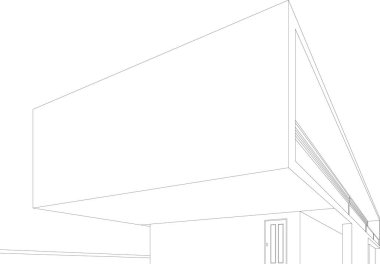 Mimari sanat konseptinde soyut çizgiler, minimum geometrik şekiller. 