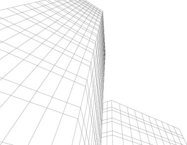 Mimari sanat konseptinde soyut çizgiler, minimum geometrik şekiller. 