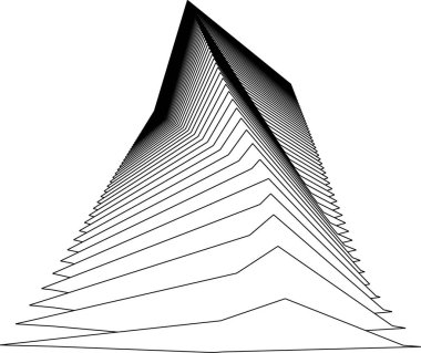 Mimari sanat konseptinde soyut çizgiler, minimum geometrik şekiller. 