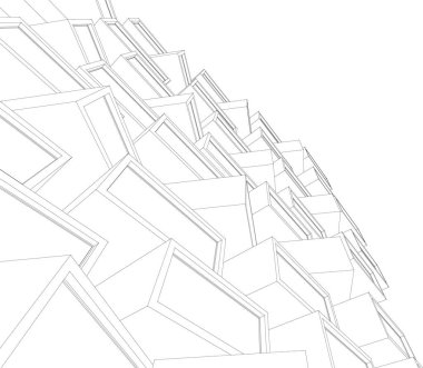 Mimari sanat konseptinde soyut çizgiler, minimum geometrik şekiller. 