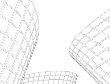 Mimari sanat konseptinde soyut çizgiler, minimum geometrik şekiller. 