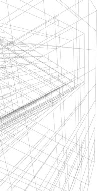 Mimari sanat konseptinde soyut çizgiler, minimum geometrik şekiller. 