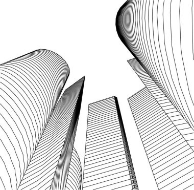 Mimari sanat konseptinde soyut çizgiler, minimum geometrik şekiller. 