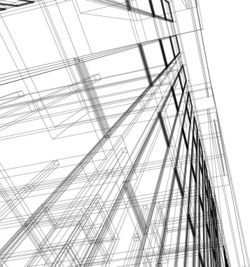 Mimari sanat konseptinde soyut çizgiler, minimum geometrik şekiller. 