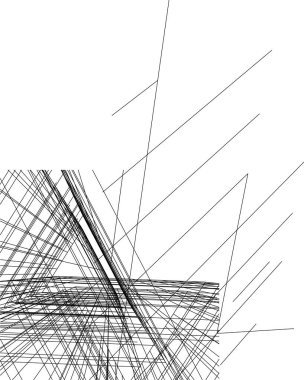 Mimari sanat konseptinde soyut çizgiler, minimum geometrik şekiller. 