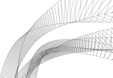 Mimari sanat konseptinde soyut çizgiler, minimum geometrik şekiller.