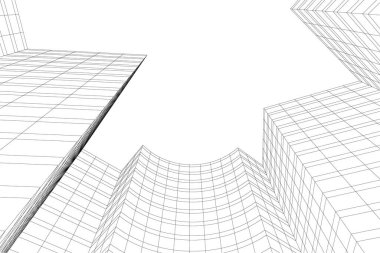 Mimari sanat konseptinde soyut çizgiler, minimum geometrik şekiller. 