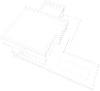 Mimari sanat konseptinde soyut çizgiler, minimum geometrik şekiller. 