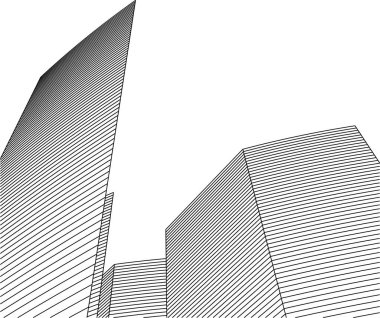 Mimari sanat konseptinde soyut çizgiler, minimum geometrik şekiller. 