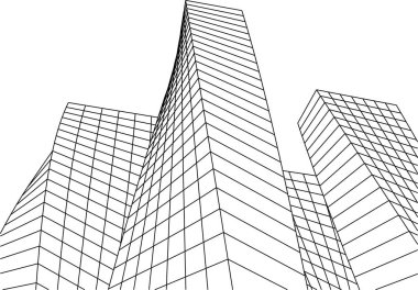 Mimari sanat konseptinde soyut çizgiler, minimum geometrik şekiller. 