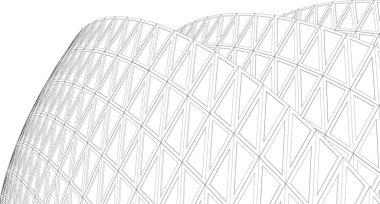 Mimari sanat konseptinde soyut çizgiler, minimum geometrik şekiller.