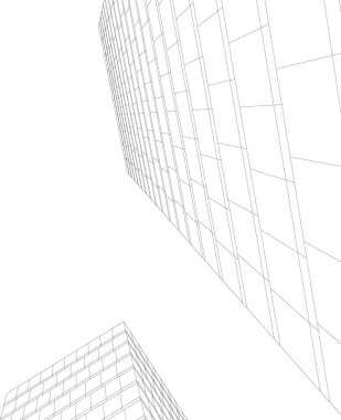 Mimari sanat konseptinde soyut çizgiler, minimum geometrik şekiller. 