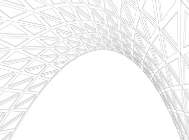 Mimari sanat konseptinde soyut çizgiler, minimum geometrik şekiller. 