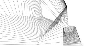 Mimari sanat konseptinde soyut çizgiler, minimum geometrik şekiller.