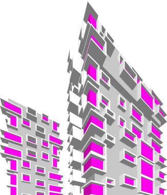 Mimari sanat konseptinde soyut çizgiler, minimum geometrik şekiller. 