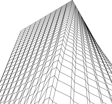 Mimari sanat konseptinde soyut çizgiler, minimum geometrik şekiller. 