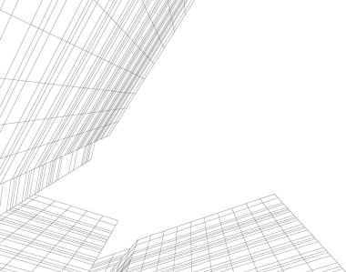 Mimari sanat konseptinde soyut çizgiler, minimum geometrik şekiller. 