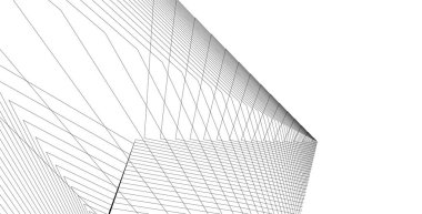 Mimari sanat konseptinde soyut çizgiler, minimum geometrik şekiller.