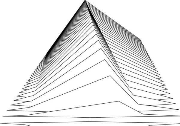 Minimal Geometrik Şekiller Mimari Çizgiler — Stok Vektör