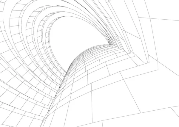 最小限の幾何学的形状建築線 — ストックベクタ