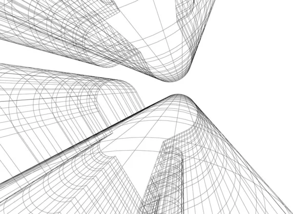 Минимальные Геометрические Формы Архитектурные Линии — стоковый вектор