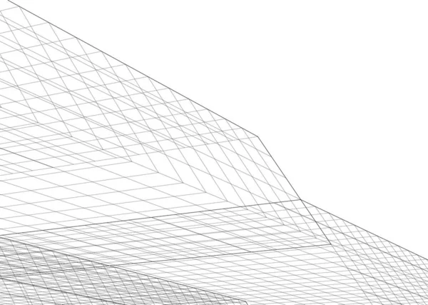 Abstrakcyjne Linie Rysunku Koncepcji Sztuki Architektonicznej Minimalne Kształty Geometryczne — Wektor stockowy