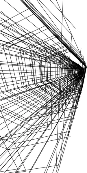 Linee Disegno Astratte Nel Concetto Arte Architettonica Forme Geometriche Minime — Vettoriale Stock