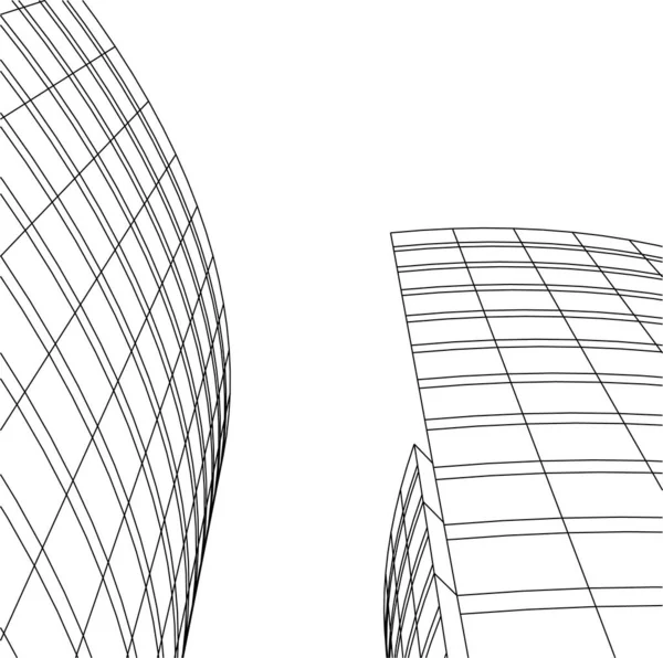 Minimale Geometrische Vormen Architectonische Lijnen — Stockvector