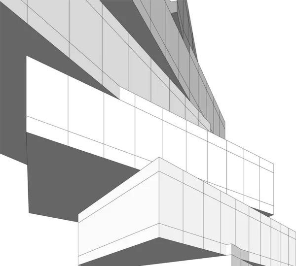 Minimale Geometrische Vormen Architectonische Lijnen — Stockvector