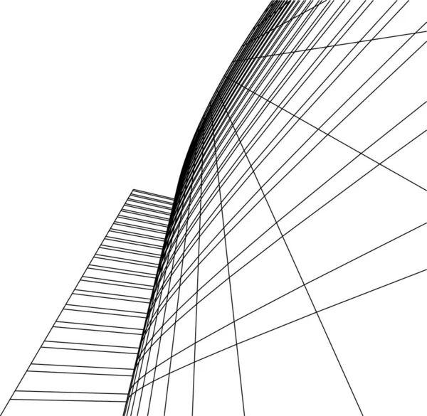 Minimala Geometriska Former Arkitektoniska Linjer — Stock vektor