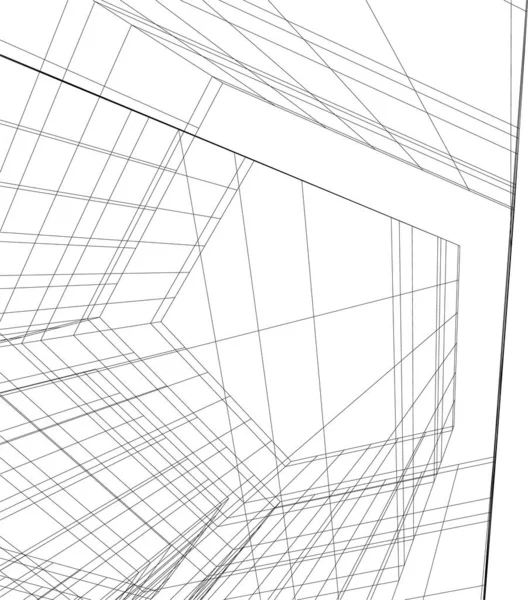 最小限の幾何学的形状建築線 — ストックベクタ