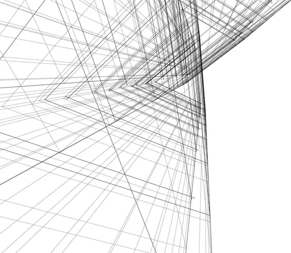 Líneas Abstractas Dibujo Concepto Arte Arquitectónico Formas Geométricas Mínimas — Archivo Imágenes Vectoriales