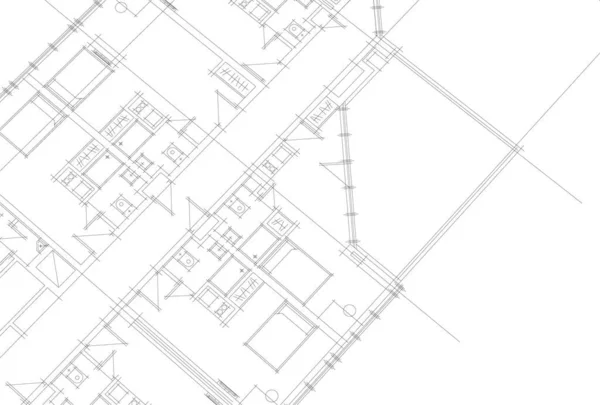 Abstrakte Zeichnungslinien Architektonischen Kunstkonzept Minimale Geometrische Formen — Stockvektor