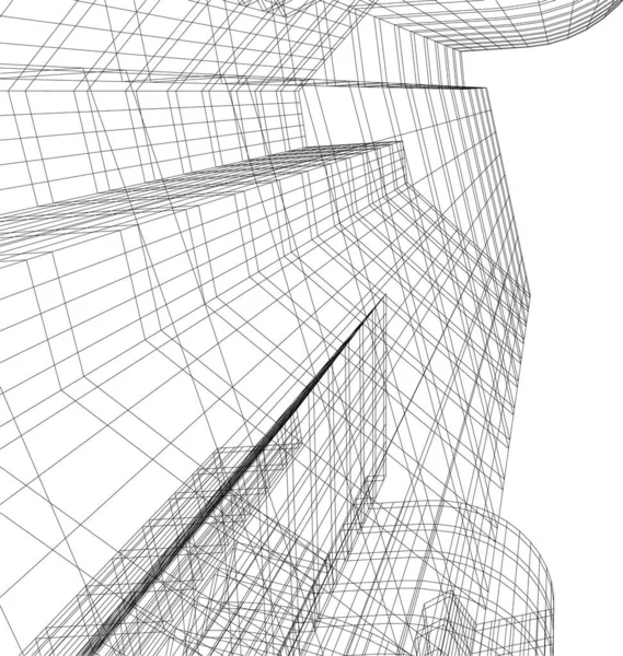 Lignes Dessin Abstraites Dans Concept Art Architectural Formes Géométriques Minimales — Image vectorielle