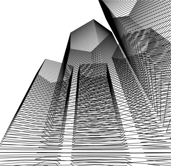 Formas Geométricas Mínimas Líneas Arquitectónicas — Vector de stock