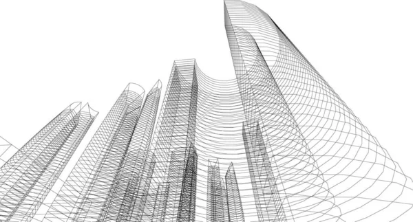 Formas Geométricas Mínimas Linhas Arquitetônicas — Vetor de Stock