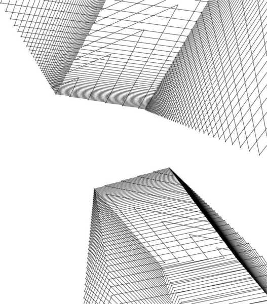 Minimale Geometrische Formen Architektonische Linien — Stockvektor