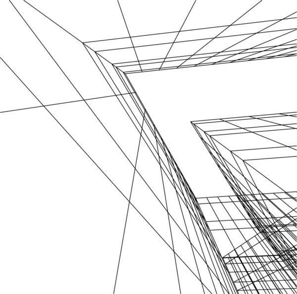 Minimale Geometrische Vormen Architectonische Lijnen — Stockvector