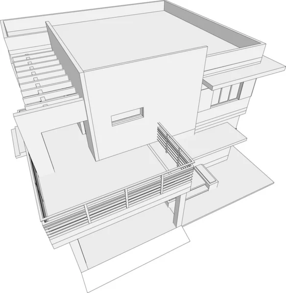 Lignes Dessin Abstraites Dans Concept Art Architectural Formes Géométriques Minimales — Image vectorielle