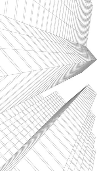 Lignes Dessin Abstraites Dans Concept Art Architectural Formes Géométriques Minimales — Image vectorielle