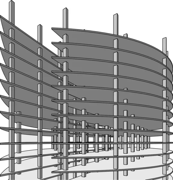 Architectuur Gebouw Illustratie Achtergrond — Stockvector