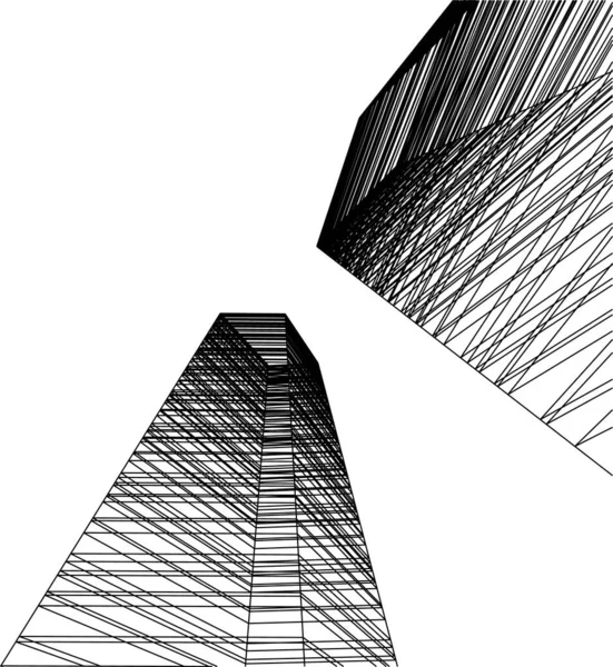 Minimale Geometrische Vormen Architectonische Lijnen — Stockvector