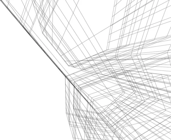 建築芸術の概念における抽象的な線や最小限の幾何学的形状 — ストックベクタ