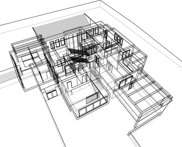 Architektura Budynek Ilustracja Tle — Wektor stockowy