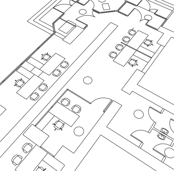 Architectuur Gebouw Illustratie Achtergrond — Stockvector