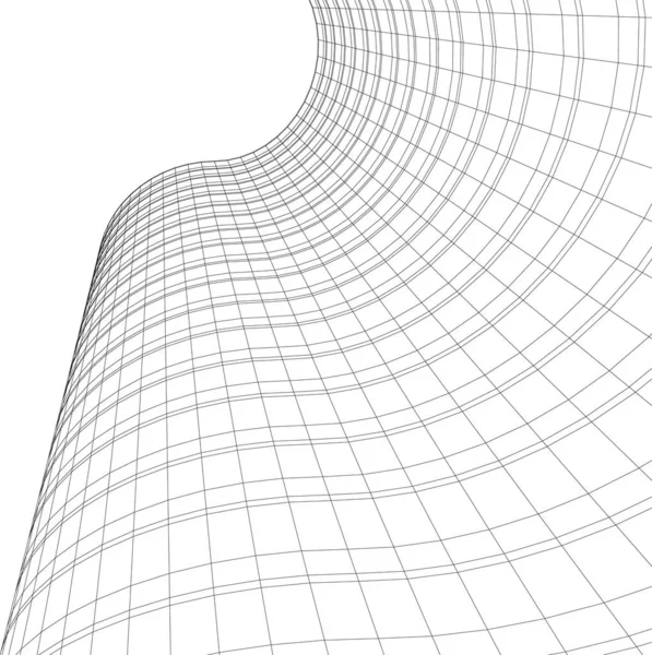 Linhas Abstratas Desenho Conceito Arte Arquitetônica Formas Geométricas Mínimas — Vetor de Stock