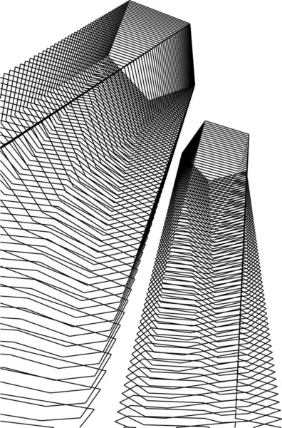 Lignes Dessin Abstraites Dans Concept Art Architectural Formes Géométriques Minimales — Image vectorielle